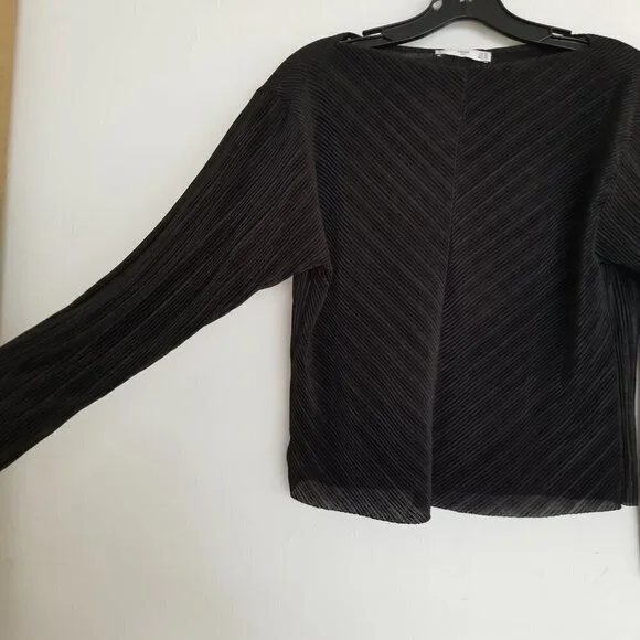 MNG Mango Suit Long Sleeve Ribbed Striped Top Shirt XS - Picture 4 of 8